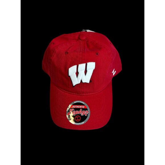 UW Wisconsin Badgers Zephyr Embroidered Cotton Adjustable Strap Red Hat Cap NCAA - Picture 8 of 12